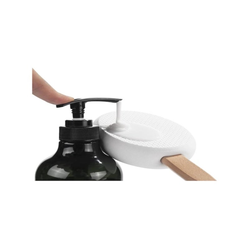 Back Lotion Applicator 17-Inch Curved Wooden Handle With Non-Slip Rubber Grip - Quick Even Mark-Free Application Long Handle Applicator for Hard-To-Reach Areas Elderly, Women And Daily Skincare Use - Image 5