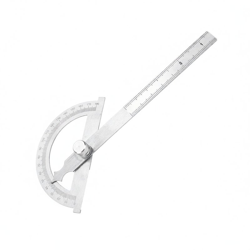 0-180 Degree Stainless Steel Protractor Goniometer Angle Finder Gauge 15cm Ruler 80 * 120mm - Image 1