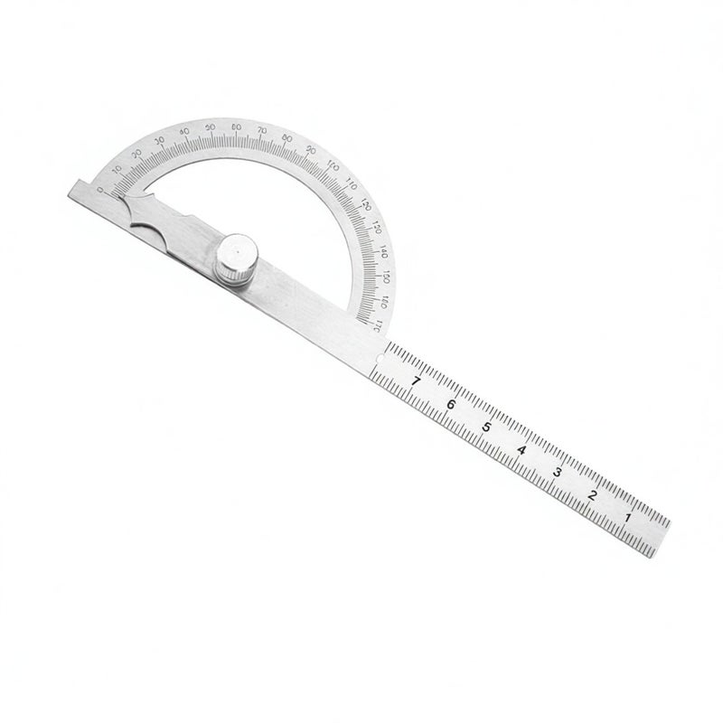 0-180 Degree Stainless Steel Protractor Goniometer Angle Finder Gauge 15cm Ruler 80 * 120mm - Image 2