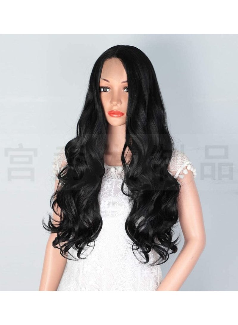 إستيل Eestelle Fashion باروكة دانتيل أمامية صغيرة للنساء. (أسود متوسط ​​فضفاض مموج) - Image 3