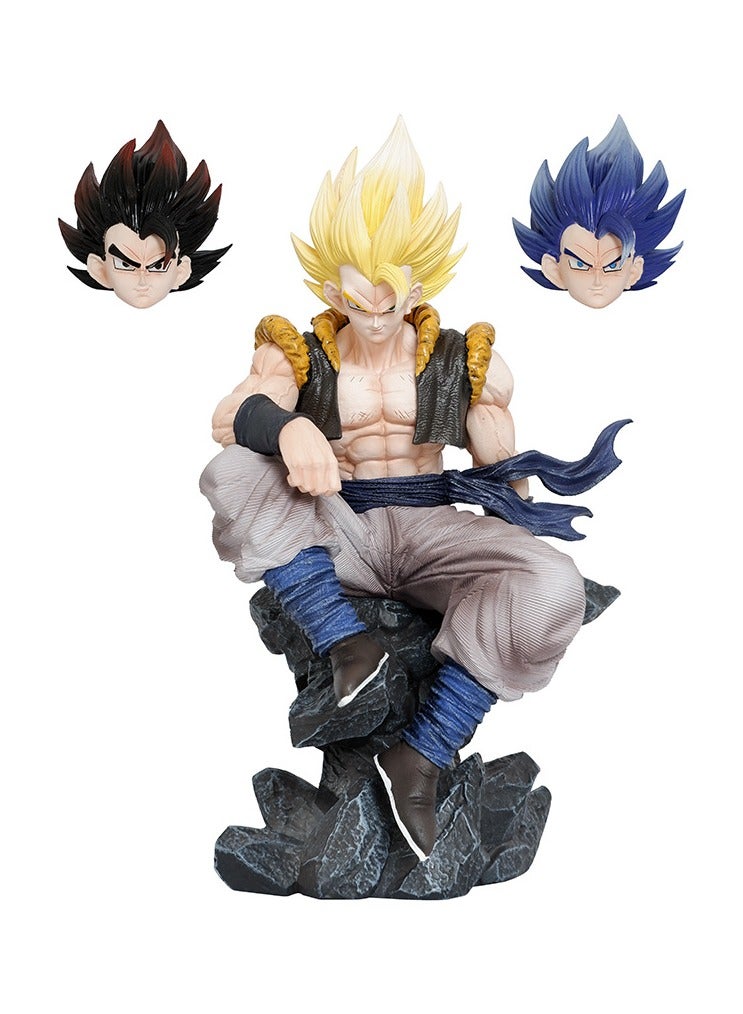general Gojita Dragon Ball Three-headed Carving Sitting Posture Gojita Figure GK Model Play Ornament - Image 1