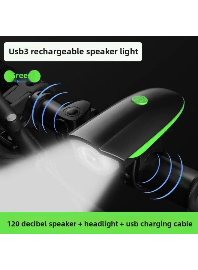 Generic Night Cycling Headlight 120 Decibel Horn Riding Equipment Waterproof Mountain Bike Light Lighting Flashlight Waterproof 