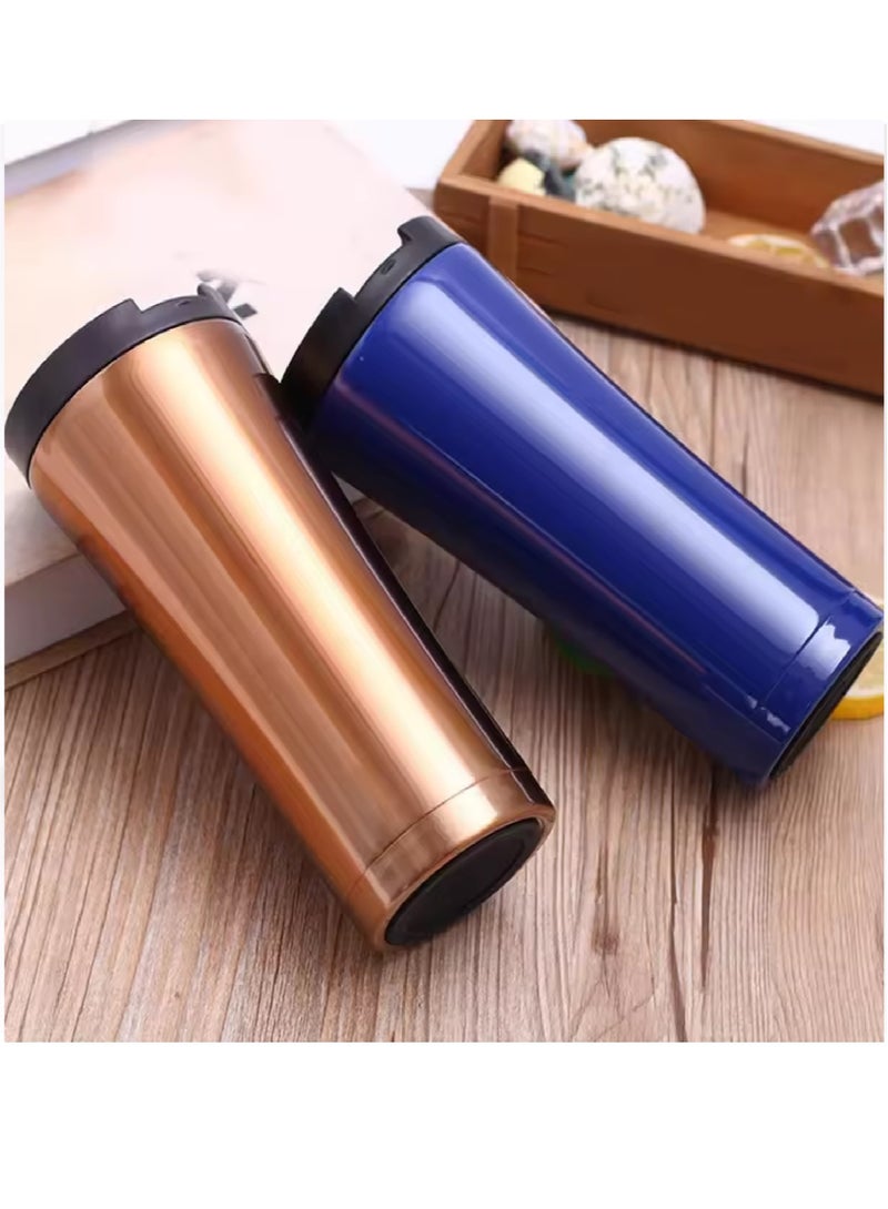 Stainless Steel Vacuum Insulated with Lid Double Layer Travel Mug Water Cup - Multicolor - Image 4