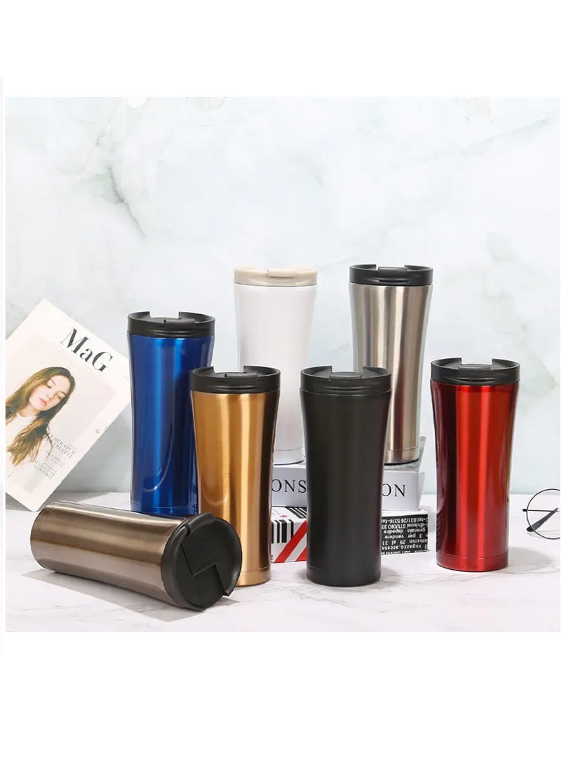 Stainless Steel Vacuum Insulated with Lid Double Layer Travel Mug Water Cup - Multicolor - Image 1