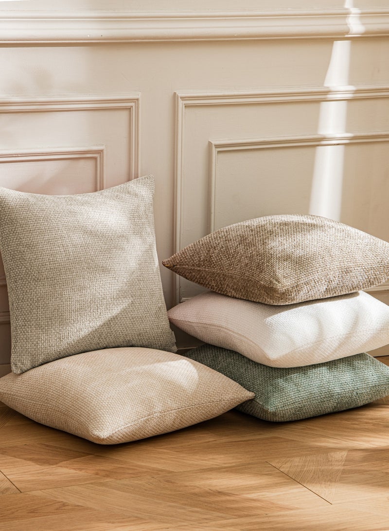 a moment Light Gray Chenille Cushion Cover Throw Pillow Covers 45x45 CM Pack of 2 Modern Decorative Pillowcase Farmhouse Cross Pillows - Image 5