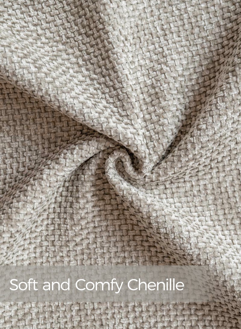 a moment Light Gray Chenille Cushion Cover Throw Pillow Covers 45x45 CM Pack of 2 Modern Decorative Pillowcase Farmhouse Cross Pillows - Image 4