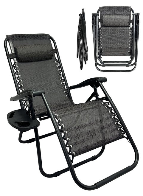 Patio Chaise Lounges Chair gravity chair with adjustable backrest and footrest Sunlounger for Poolside Backyard and Beach