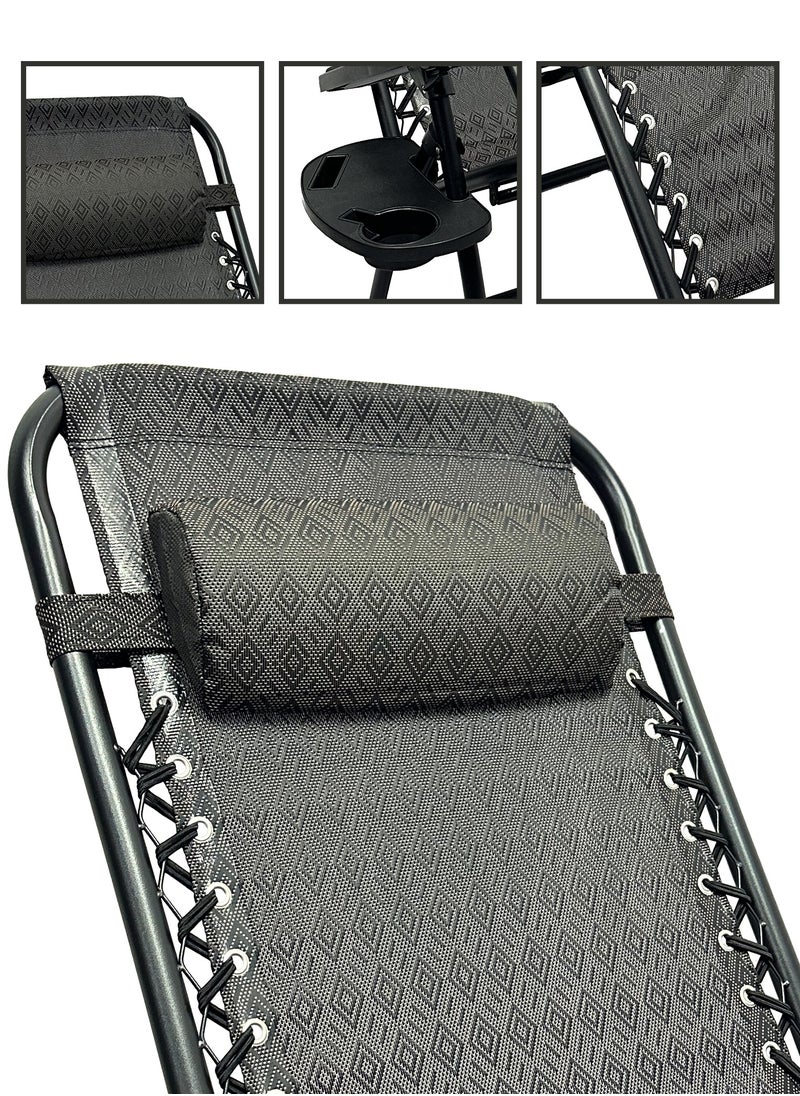 Patio Chaise Lounges Chair gravity chair with adjustable backrest and footrest Sunlounger for Poolside Backyard and Beach