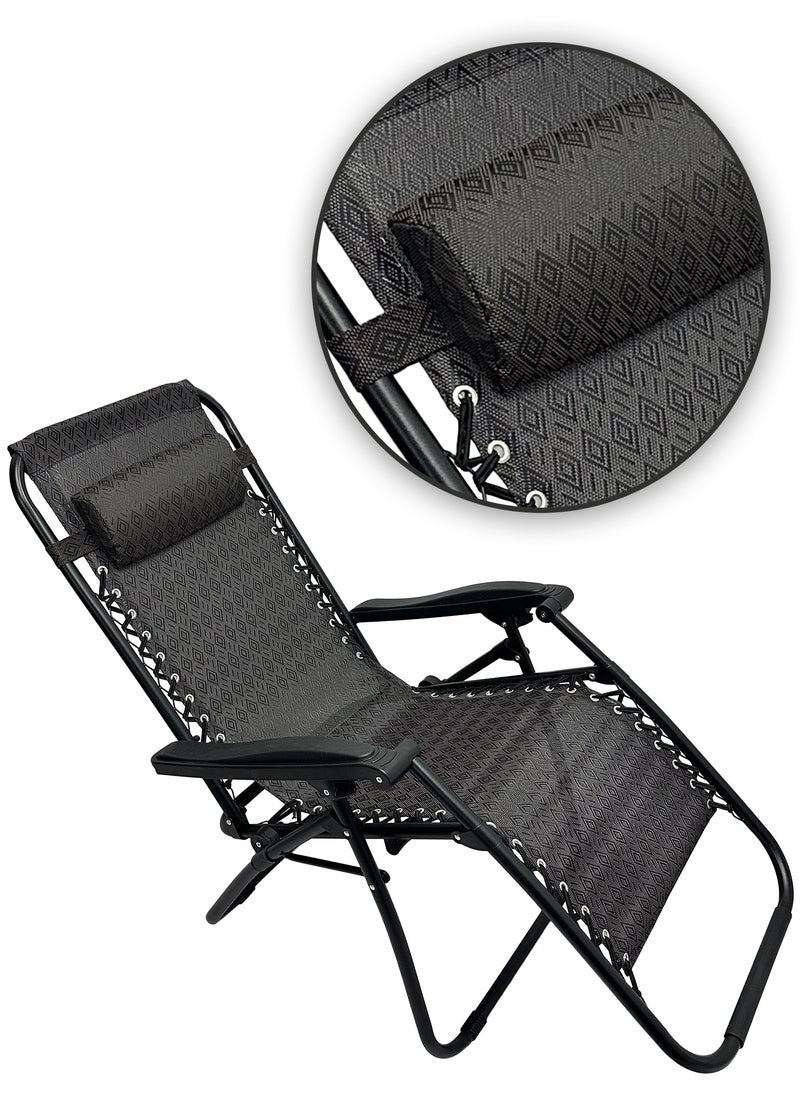 Patio Chaise Lounges Chair gravity chair with adjustable backrest and footrest Sunlounger for Poolside Backyard and Beach