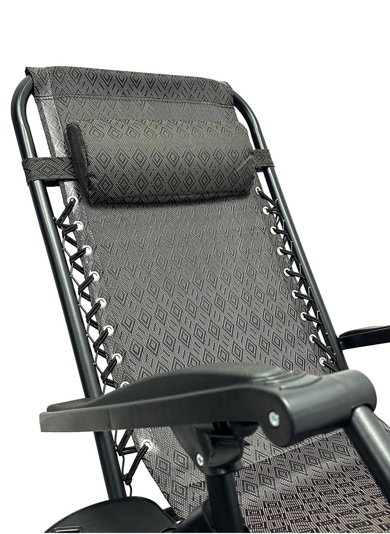 Patio Chaise Lounges Chair gravity chair with adjustable backrest and footrest Sunlounger for Poolside Backyard and Beach