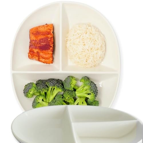 Uba Portion Control Plate PORCELAIN for Adults for Healthy Diet 2 Pack