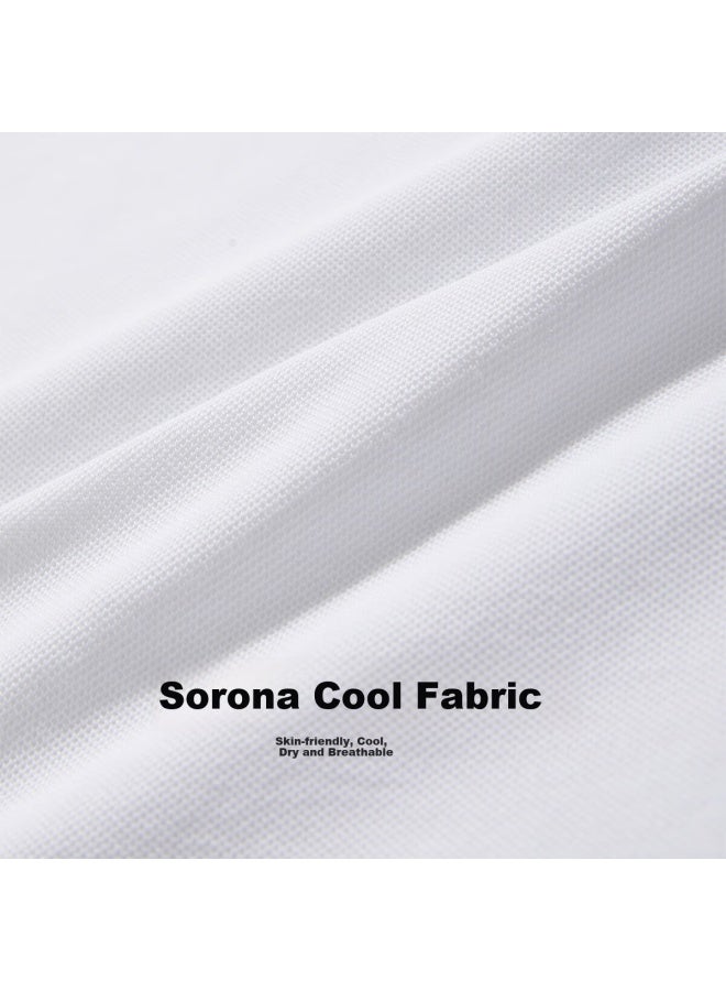 Cabbeen Cool Feeling Gold Thread Embroidered Short Sleeve T-shirt Simple Black And White Polo Shirt Bleached White 02 52/180/xl - Image 4