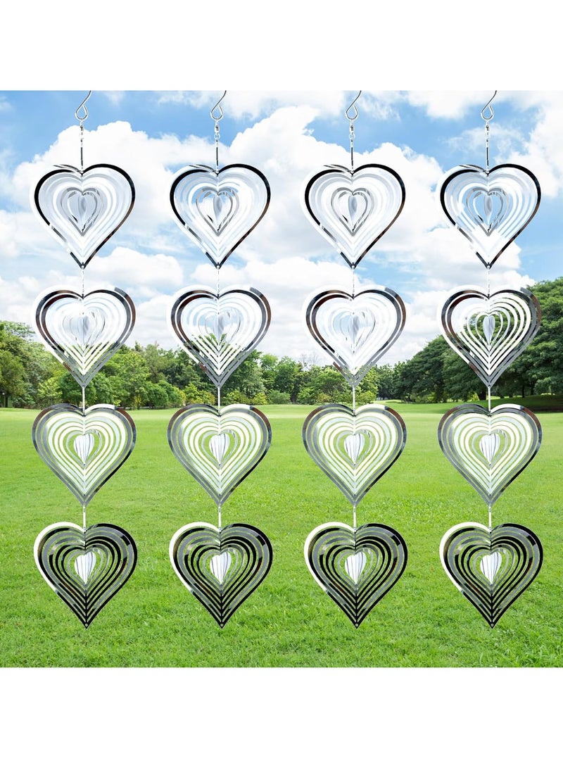 SYOSI Bird Scare Discs Set Metal Holographic Highly Heart Reflective Double Sided Bird Reflectors for Windows Sparkly Wind Spinners Outdoor Garden Devices Decoration for Scare Birds Away 4 Strings  - Image 1