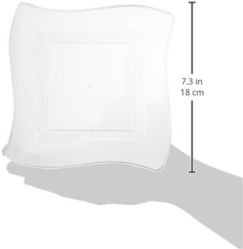 Fineline Settings Wavetrends SquareWave ChinaLike 65 Plate 120 Pieces in Clear - Image 2