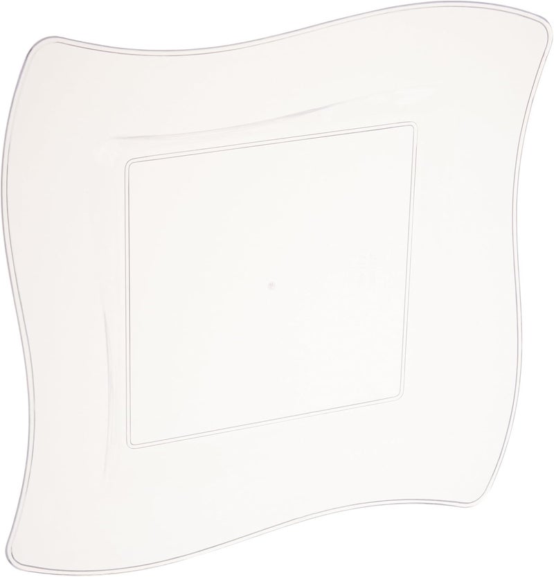 Fineline Settings Wavetrends SquareWave ChinaLike 65 Plate 120 Pieces in Clear - Image 1