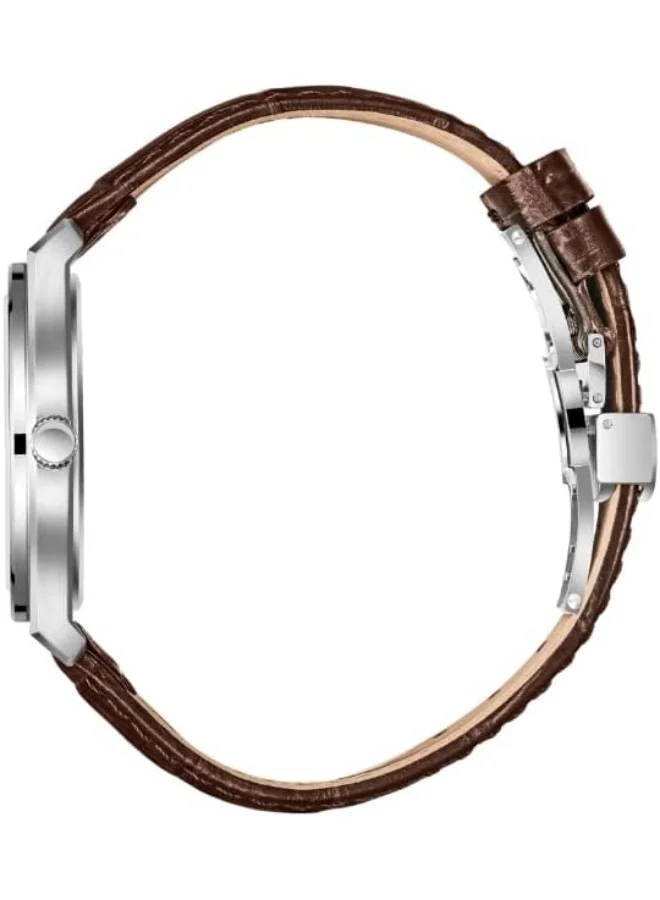 Slazenger Slazenger Men's Watch, Analog Display and Leather Strap - SL.9.2486.1.05, Dark Brown