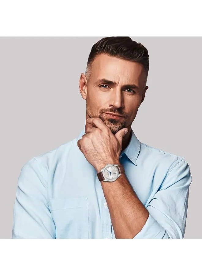 Slazenger Slazenger Men's Watch, Analog Display and Leather Strap - SL.9.2486.1.05, Dark Brown