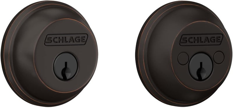 SCHLAGE B62N716 Aged Bronze Deadbolt - Keyed 2 Sides - Image 1