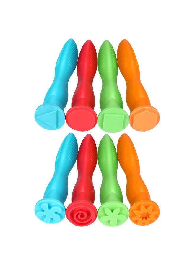 Aoriher 8 Pieces Triangle Grip Geometric Patterns Stampers Fun Paint and Dough Stampers DIY Textures Stampers for Paint and Clay, Card Making, Educational, Learning, Decorating Supplies - Image 1