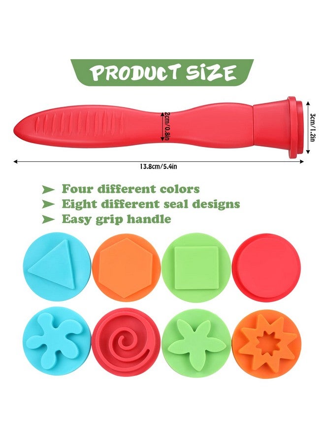 Aoriher 8 Pieces Triangle Grip Geometric Patterns Stampers Fun Paint and Dough Stampers DIY Textures Stampers for Paint and Clay, Card Making, Educational, Learning, Decorating Supplies - Image 2