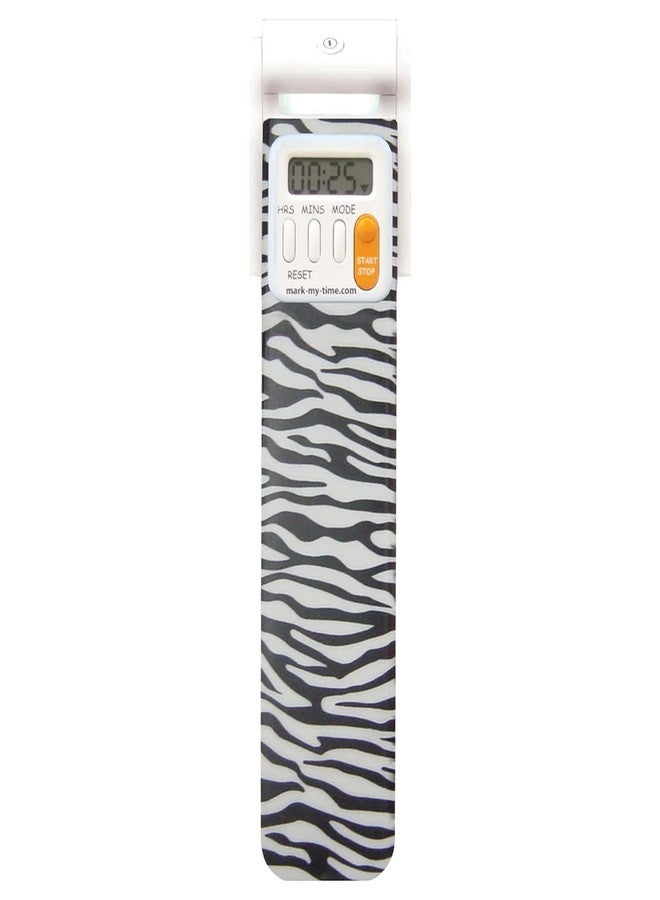 Mark-My-Time Zebra LED Book Light with Digital Bookmark and Reading Timer - Image 1