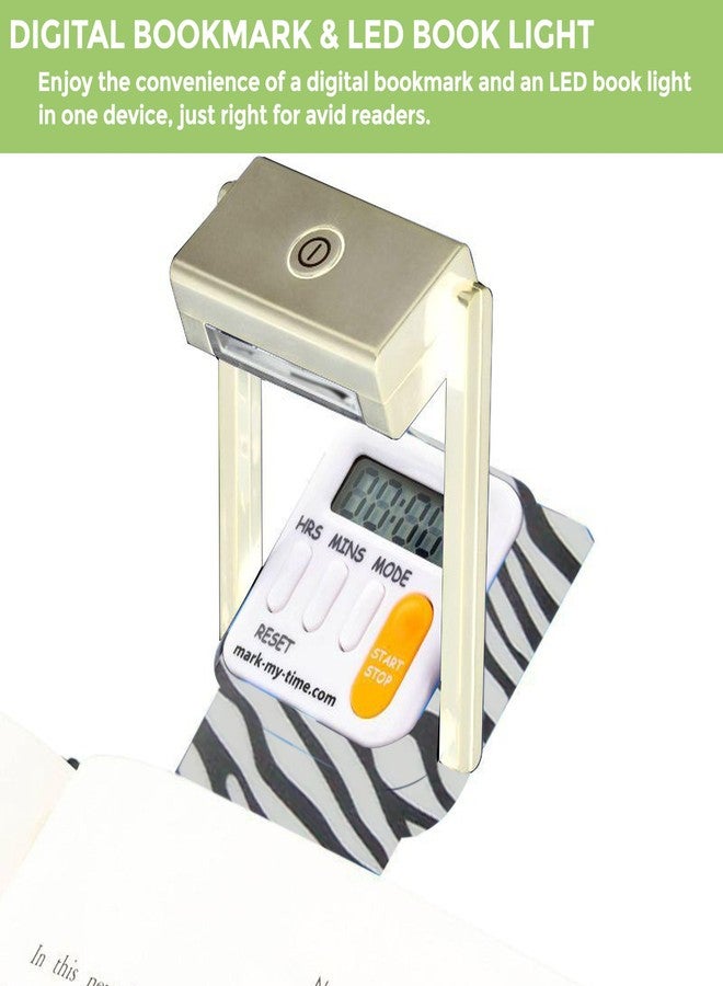 Mark-My-Time Zebra LED Book Light with Digital Bookmark and Reading Timer - Image 5