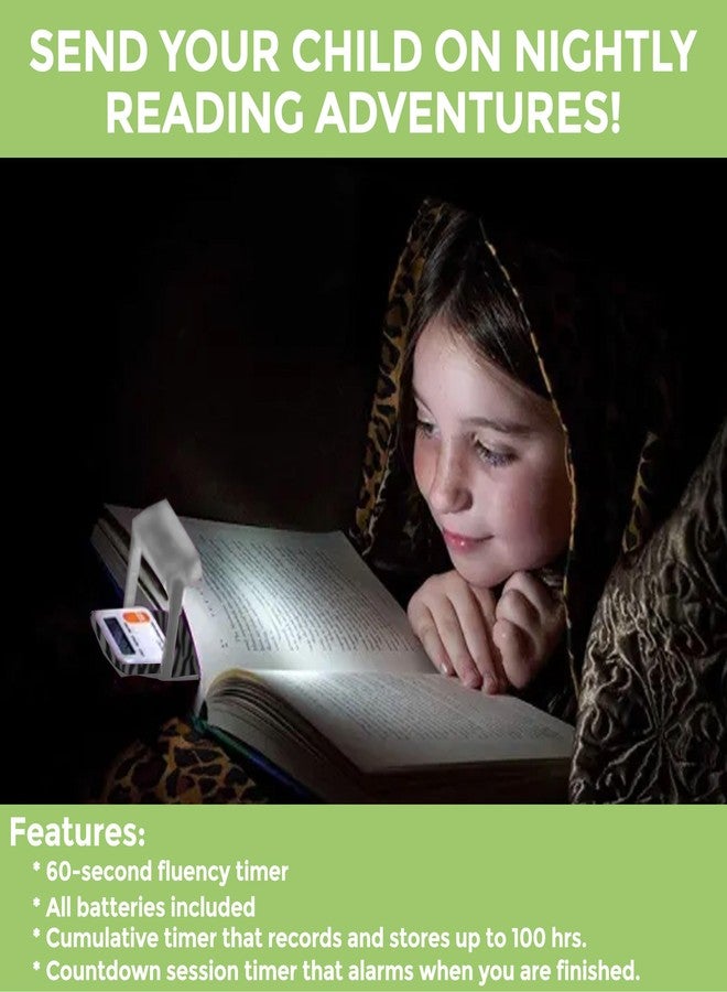 Mark-My-Time Zebra LED Book Light with Digital Bookmark and Reading Timer - Image 2