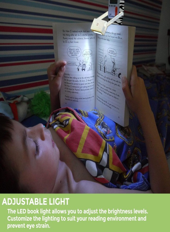 Mark-My-Time Zebra LED Book Light with Digital Bookmark and Reading Timer - Image 4