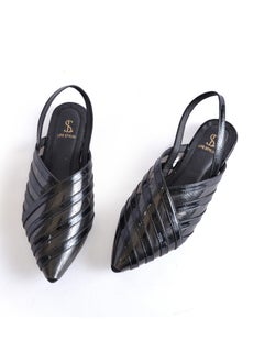 LIFESTYLISH Mules Flat Leather SB-11 - Black  - Image 2