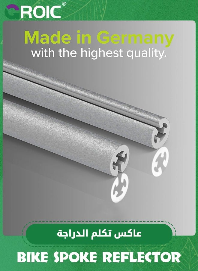 GROIC 36 قطعة عاكسات أسلاك الدراجة، عاكسات دراجات للركوب الليلي، رؤية بزاوية 360 درجة، أغطية أضواء الأسلاك التحذيرية مصنوعة من مواد مقاومة للماء وعاكسة، أضواء إطارات الدراجة سهلة التجميع - Image 5
