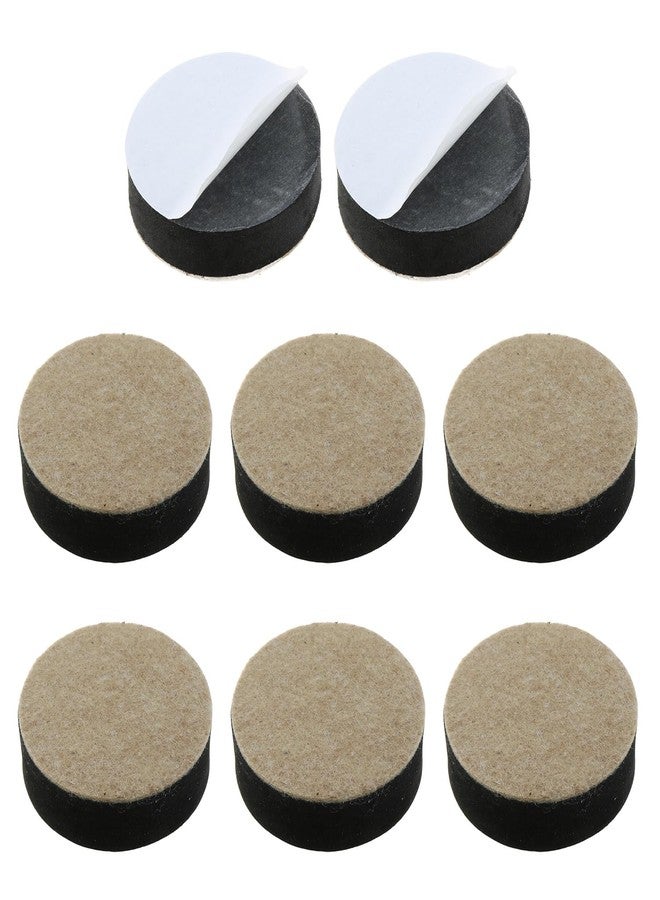 MEETOOT 8-Pack Self-Adhesive Furniture Bed Leg Risers, Round Table Foot Pads Raise 1/2 Inch Height with Felt Pads, Black - Image 1