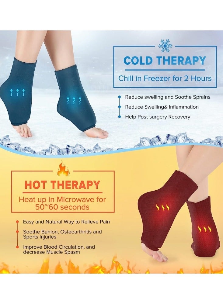 general Ankle Foot Gel Ice Pack Wrap for Injuries Hot and Cold Therapies Achilles Tendonitis Plantar Fasciitis Swelling Sprained Post-Surgery Recovery Reusable and Flexible - Image 2
