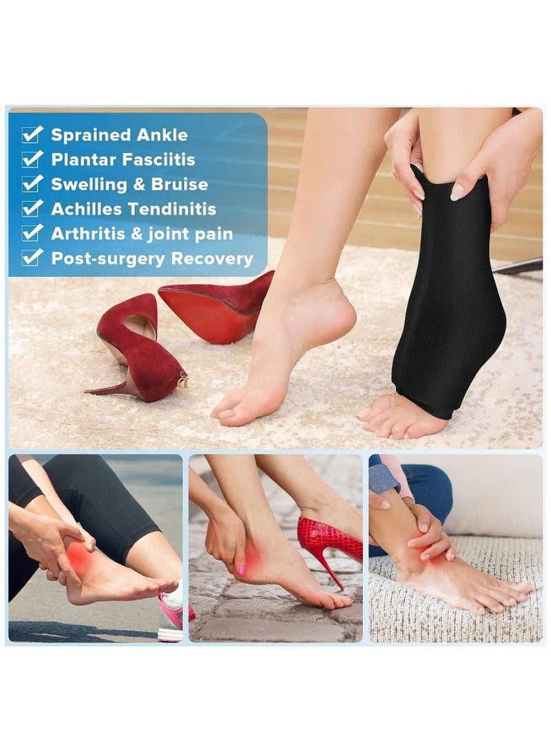 general Ankle Foot Gel Ice Pack Wrap for Injuries Hot and Cold Therapies Achilles Tendonitis Plantar Fasciitis Swelling Sprained Post-Surgery Recovery Reusable and Flexible - Image 1