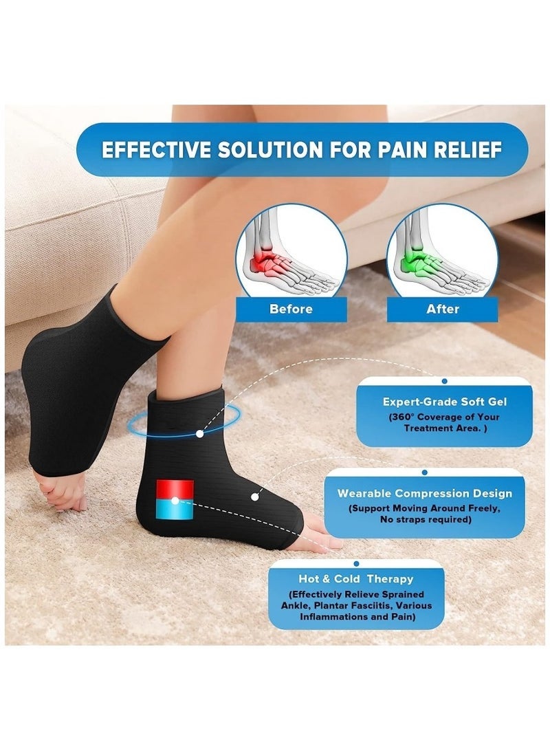 general Ankle Foot Gel Ice Pack Wrap for Injuries Hot and Cold Therapies Achilles Tendonitis Plantar Fasciitis Swelling Sprained Post-Surgery Recovery Reusable and Flexible - Image 3