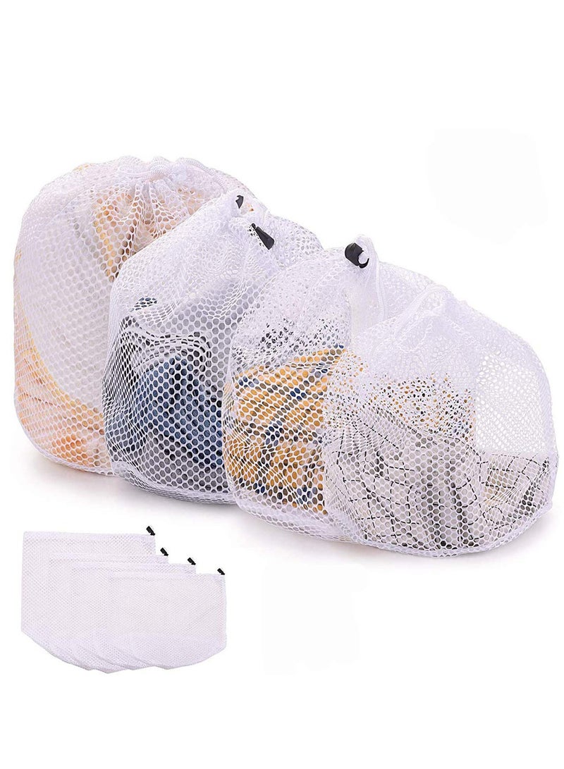 Peachjoy 4PCS Mesh Laundry Bags Laundry Net Bag Drawstring Reusable Durable Washing Net Bag for Clothes Underwear Delicates Socks Baby Clothes Bra Shoes Knitted Garments  - Image 1