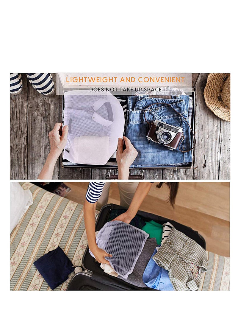 Peachjoy 4PCS Mesh Laundry Bags Laundry Net Bag Drawstring Reusable Durable Washing Net Bag for Clothes Underwear Delicates Socks Baby Clothes Bra Shoes Knitted Garments  - Image 3