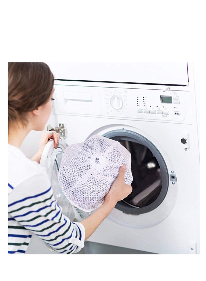 Peachjoy 4PCS Mesh Laundry Bags Laundry Net Bag Drawstring Reusable Durable Washing Net Bag for Clothes Underwear Delicates Socks Baby Clothes Bra Shoes Knitted Garments  - Image 4