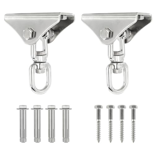 MAKELEN Heavy Duty Swing Hangers for Wooden Sets 2000 LB Capacity 360 Swivel Stainless Steel Swing Hardware 2 Packs for PorchPlaygroundYogaHeavy Bag - Image 1