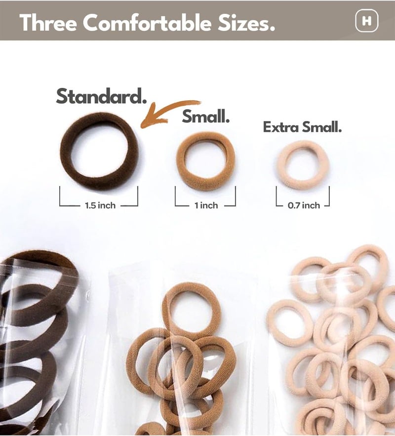 Cyndibands Seamless Hair Ties - Gold - Gentle Hair Ties No Damage, Standard Size 1.5 Inch, Soft and Stretchy Nylon Fabric Ponytail Holders - 12 Count - Image 4