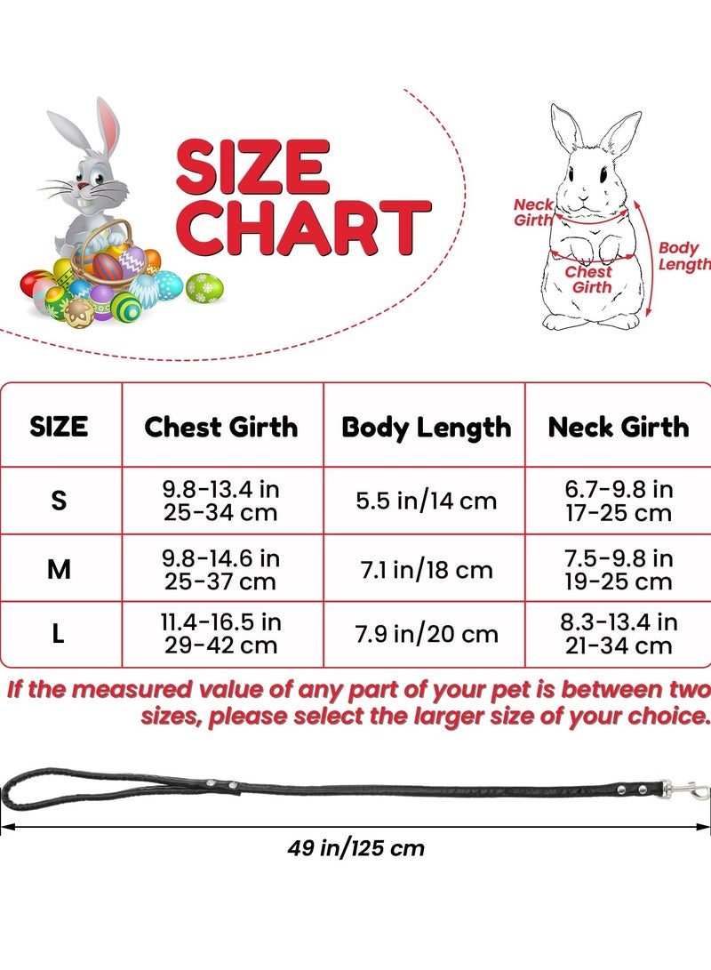 SOLARAE Rabbit Harness and Leash Bunny Stuff, Rabbit Walking Harness, Bunny Leash and Harness, Small Bunny Essentials, Bunny Rabbit Harness, with Leash for Kitten Puppy Small Pets Walking - Image 4