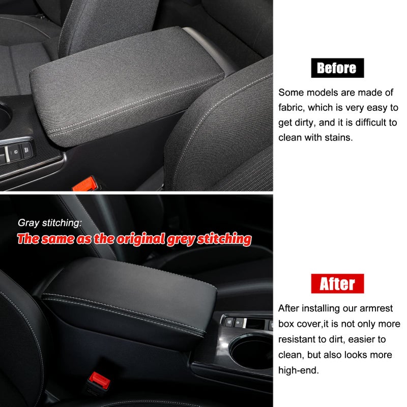 CKE Compatible with Honda Civic 2026 2025 2024 2023 2022 with CVT Car Center Console Armrest Cover Armrest Storage Box Lids Seat Cover Protector -Black (Gray line) - Image 3