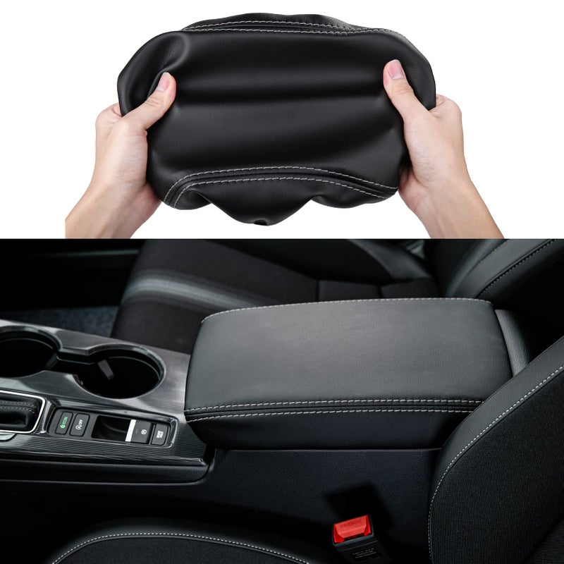 CKE Compatible with Honda Civic 2026 2025 2024 2023 2022 with CVT Car Center Console Armrest Cover Armrest Storage Box Lids Seat Cover Protector -Black (Gray line) - Image 1