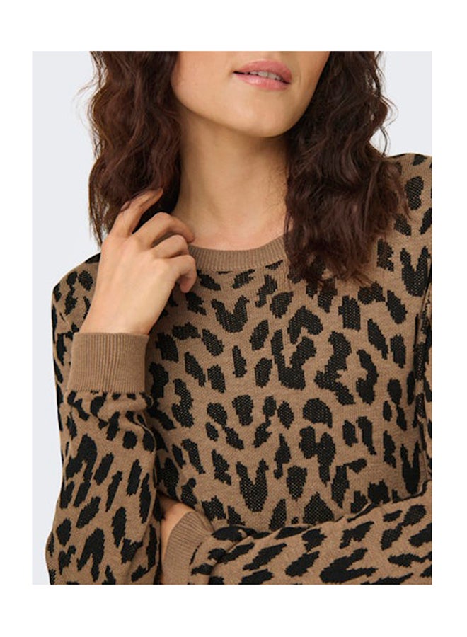 ONLY Onlvienna Ls Jq Leo O-Neck Rp Knt - Image 4