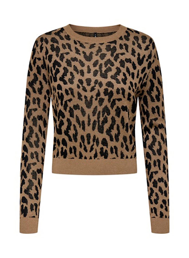 ONLY Onlvienna Ls Jq Leo O-Neck Rp Knt - Image 1