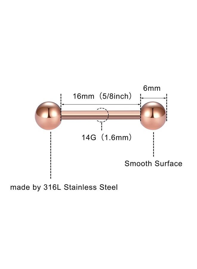 CrazyPiercing 12Pcs Different Color Tongue Rings Surgical Stainless Steel Tongue Piercing 14G 16mm Length Straight Barbell Piercing Jewelry - Image 2