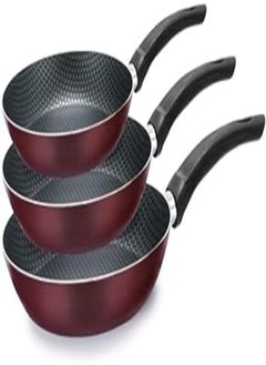TRUEVAL Trueval Teflon Frying pan set of 3, Red , 18-22-26 cms 