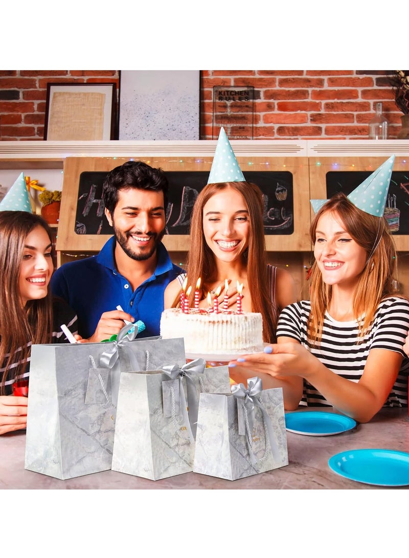 6 pcs Luxury Gift Bags Multipack with Tags, Gold/Silver Ribbon,  for Birthday Gift Bags Weddings Parties Celebrations - 3 Sizes - Image 5