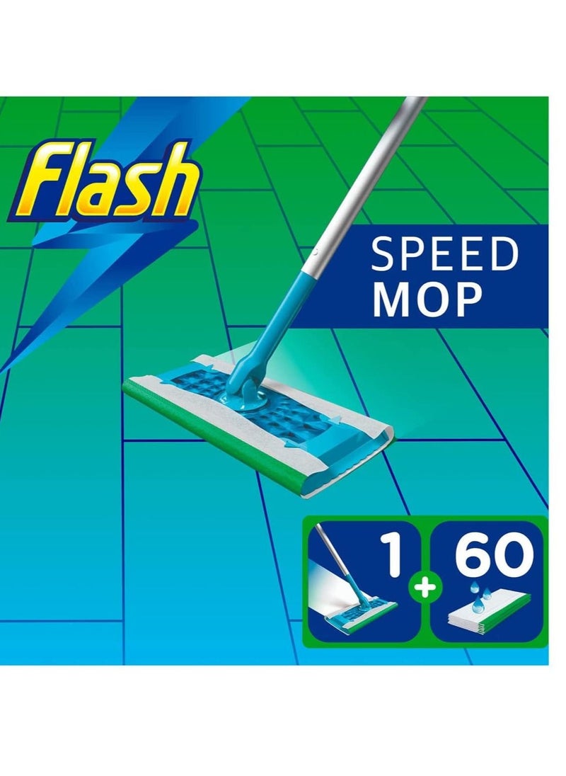 Flash - Speedmop Starter Floor Cleaner Kit with 60 Wet Cloths For All Surfaces - Image 1