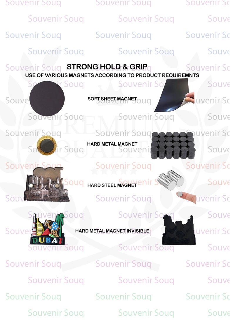 Souvenir Souq 6×6 cm Metal Magnet Set of 2 showcasing Dubai’s famous landmarks — ideal for souvenirs and home décor. - Image 2