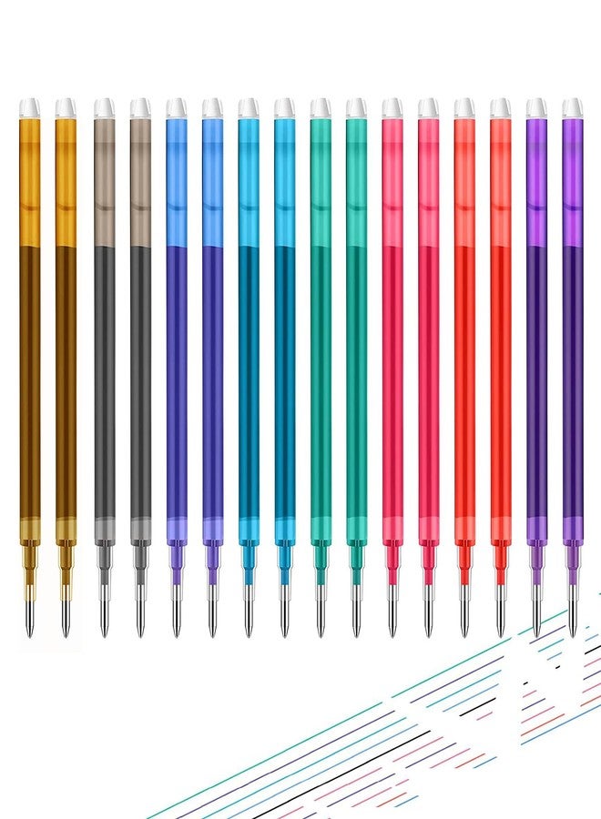 LIUHUIZEYU Erasable Pen Refills,LIUHUIZEYU 0.7 mm Gel Ink Refills Compatible with FriXion & Friction Erasable Pens, 8 Colors, Pack of 16 - Image 1
